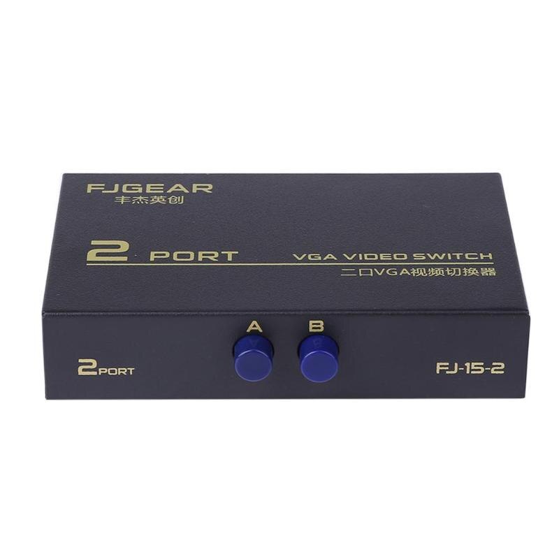 2 Poort Vga Video Switch Box 1 Input 2 Output/2 Input Naar 1 Uitgang Vga Splitter Video converter Adapter Doos 1600X1280 150Hz
