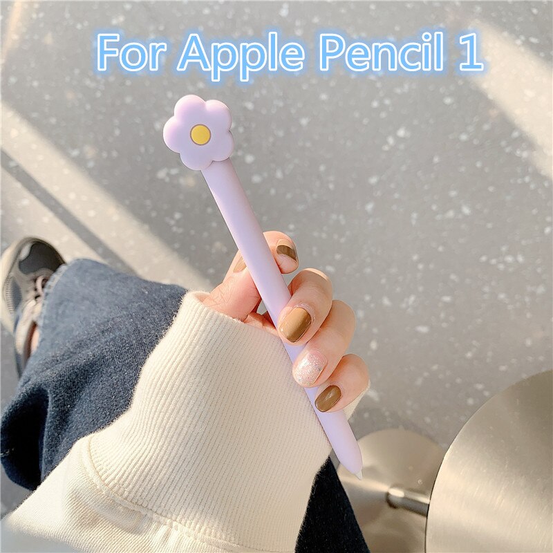 Cute Cat Claw For Apple Pencil 2/1 Case For iPad Tablet Touch Pen Stylus Cartoon Protective Sleeve Cover Flower Pencil Cases: WS514-1-2