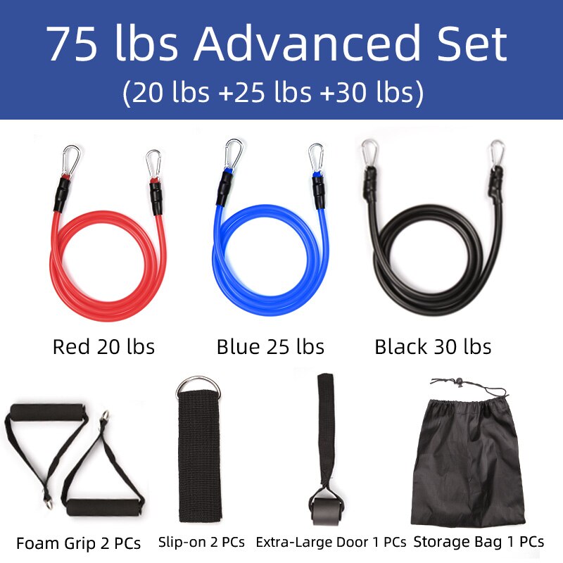 Conjunto de bandas de resistencia TMT TPE, alta elasticidad, gimnasio, ligas de goma, equipo de ejercicio para entrenamiento, Yoga, deportes, Crossfit: Red Blue Black