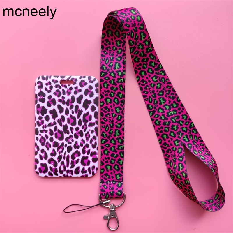 Frauen Liebe Leopard Kreditkarte Ich würde Halfter Tasche Schüler Reise Karte Abdeckung Abzeichen Zubehör Arbeit Name Karte Halfter