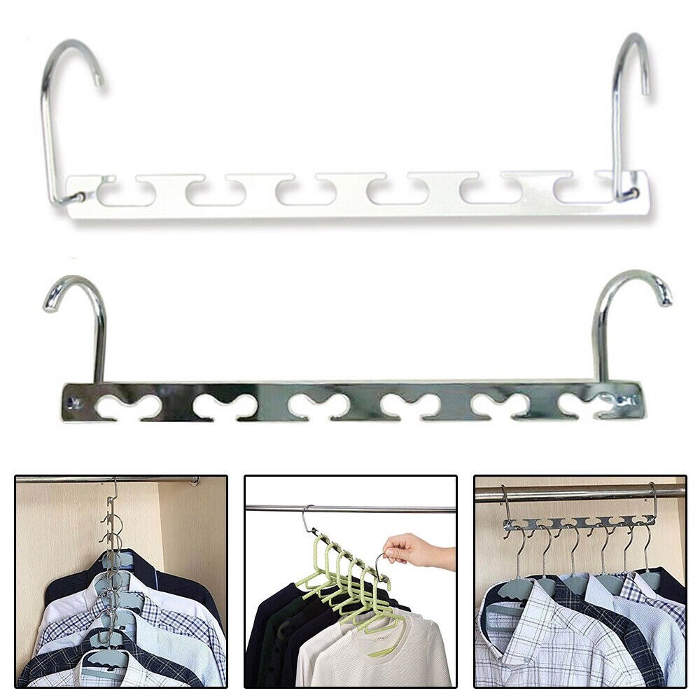 2 Stuks Of 1Pcs Metalen Cascading Wonder Hangers Space Saver Closet Organizer Kledingrek