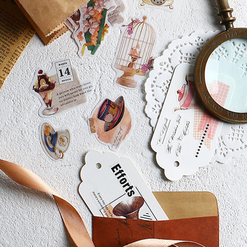 20-40 st/lot vintage tid och utrymme betyder klistermärke dekoration klistermärken diy för hantverk dagbok scrapbooking planerare etikett klistermärke