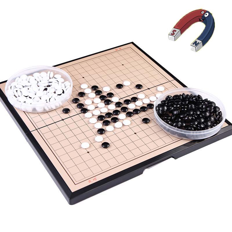 19*19 Line Magnetic Go Game Foldable Weiqi Acrylic Black White Chessman Chess Set For Children Puzzle Chess Board Game Toys