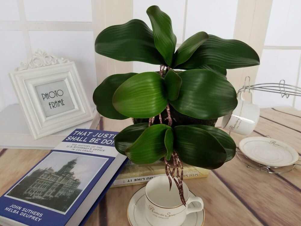 1pcs Real touch phalaenopsis leaf artificial plant leaf decorative flowers auxiliary material flower decoration