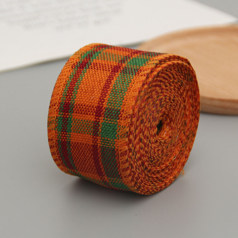 Checkered Wired Edge Ribbons 6m British Style Buffalo Plaid Gingham Roll DIY Embroidery Decoration for Sewing Wrapping TUE88: 10