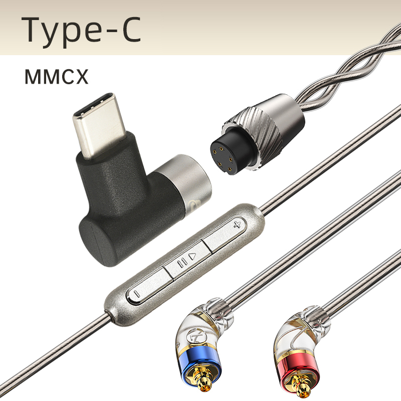 CVJ LS200 podwójnie skręcony posrebrzany, ulepszony kabel słuchawkowy ze złączami mikrofonu 2.5 3.5 4.4 typu C dla TRN KZ Konoka: Khaki