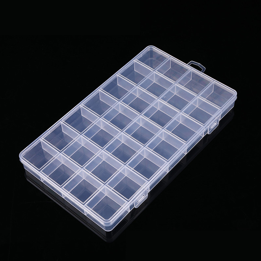 Plastic Opbergdoos Transparante Doos Draagbare Organizer Box Robuuste Sieraden Case Display Desktop Opberghouder 24 Roosters: Olive