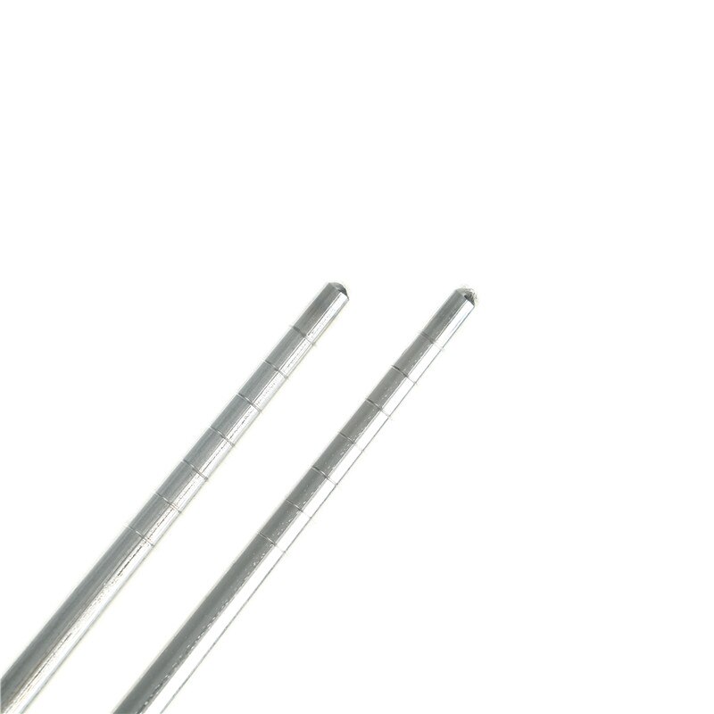 1 par sliver ätpinnar i rostfritt stål kinesiska återanvändbara halkfria hashi sushi pinnar mat chop stick kök ätpinnar koreanska