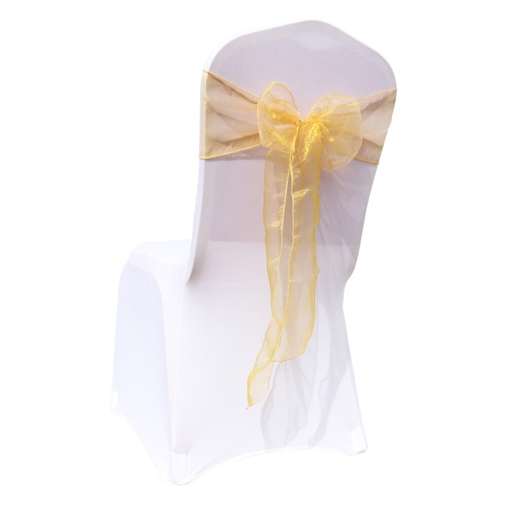1Stck Organza Hochzeit Stühle Knoten Abdeckung Bogen Dekoration Stuhl Schärpen Bands Stuhl Gürtel Krawatten Für Hochzeiten Party Hotel Bankett Dekor