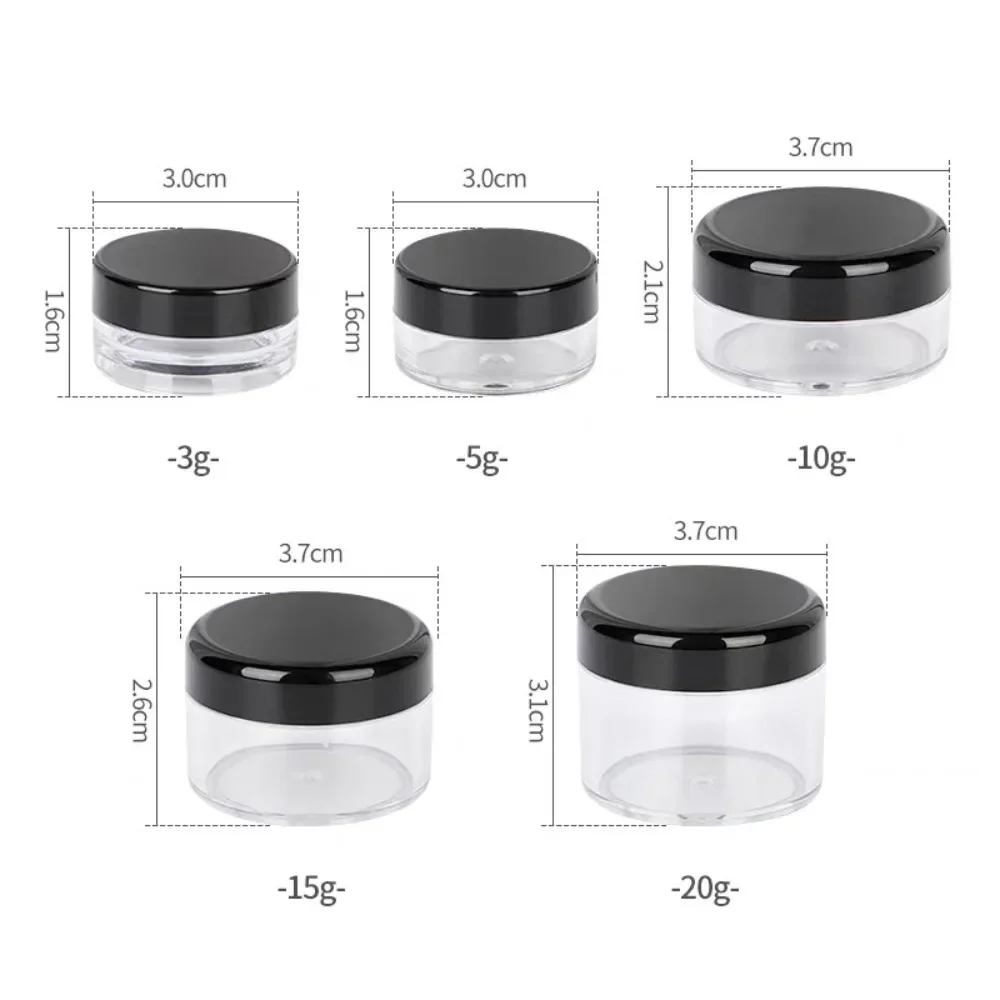 10 stk 2/3/5/10/15/20ml plastik cremekrukker, prøvebeholdere til skønhedsprodukter med lækagesikker rejseflaske med bred åbning til toiletcreme