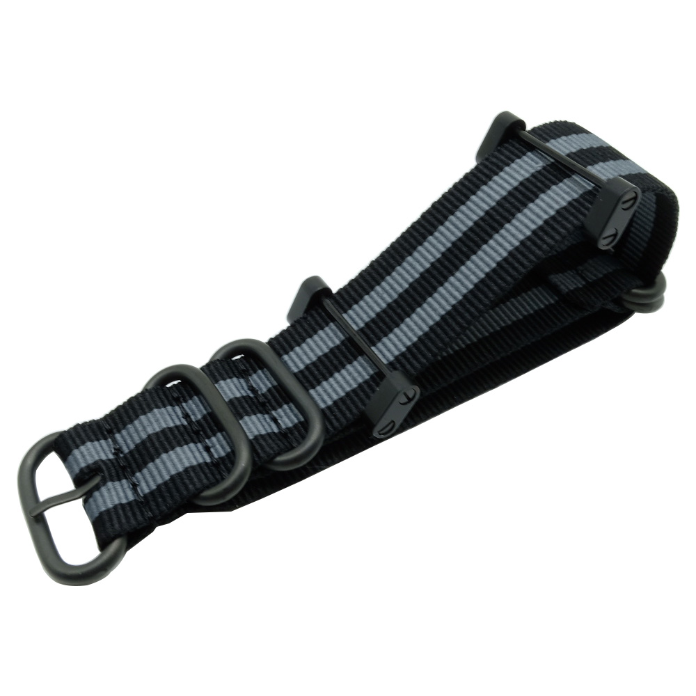 nato lange Suunto Core Nylon Strap Band Kit w Lugs Adapters 24mm Zulu Horlogebanden nylon smart armband voor mannen: blackGrey