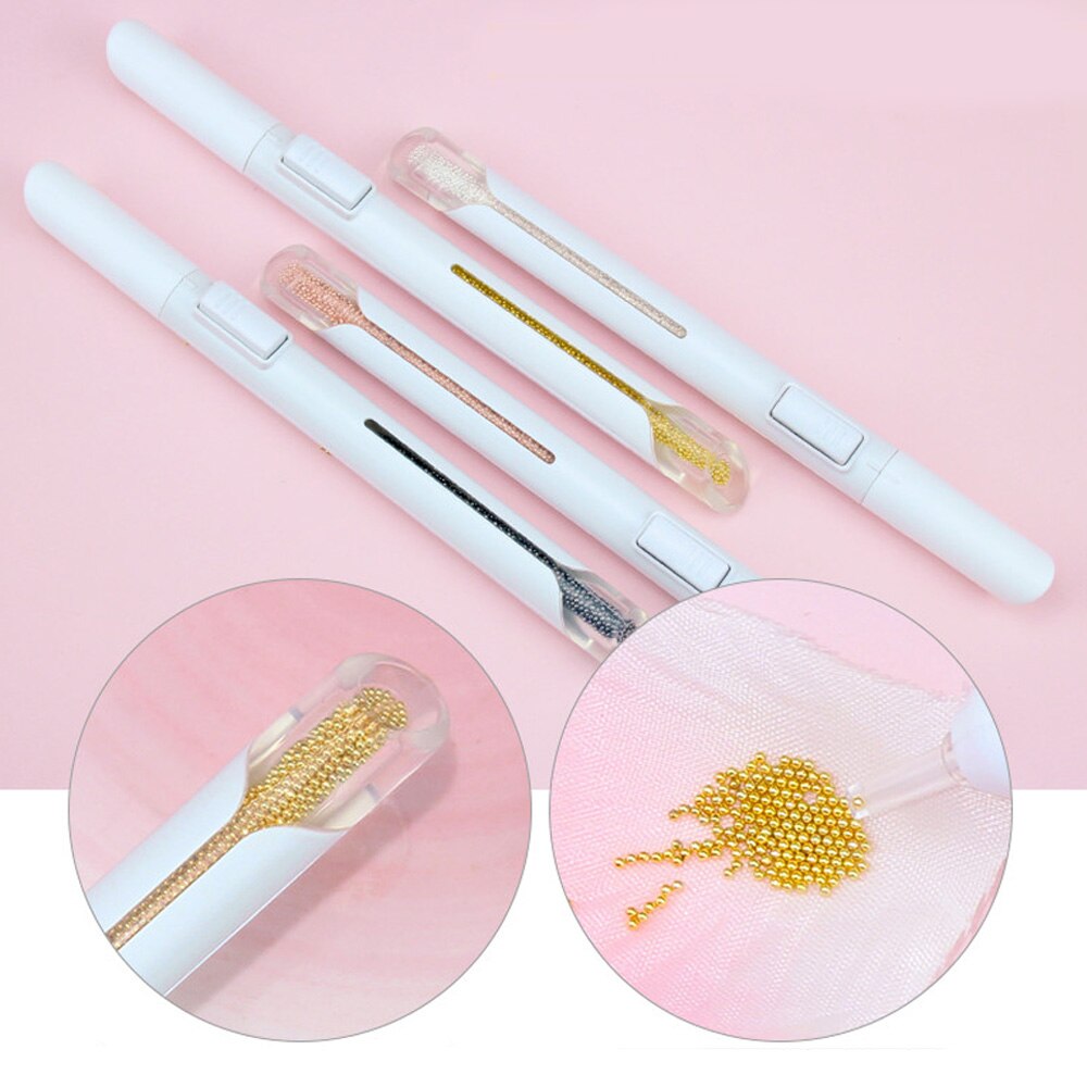 0.8mm stalowe koraliki owocobranie rozsianych długopis koraliki robić paznokci zbieracz długopis wybierać w górę profesjonalna mała piłka kawior manicure długopis robić kropek ozdabianie paznokci