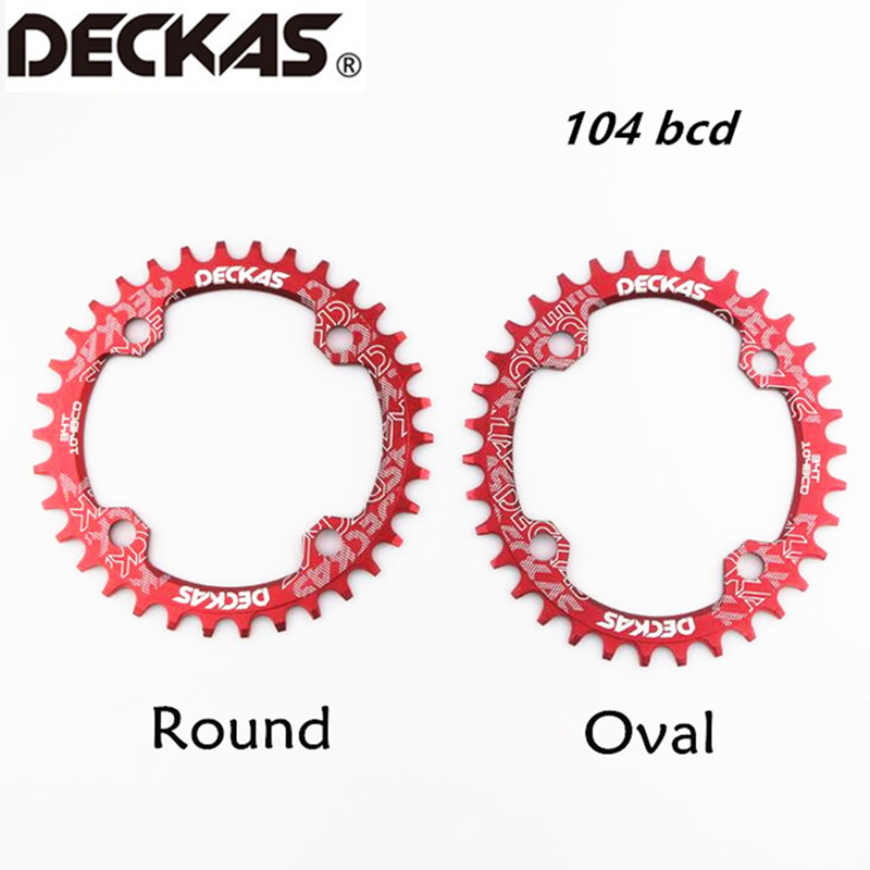 Deckas 104BCD Oval / Round Narrow Wide Chainring MTB Mountain bike bicycle 32T 34T 36T 38T crankset Tooth plate Parts 104 BCD