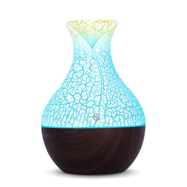 Mini humidificateur d'air en forme de vase en bois, diffuseur d'huiles essentielles, humidificateur d'air usb, purificateur d'air, diffuseur d'aromathérapie ultrasonique pour voiture, usb: B -2