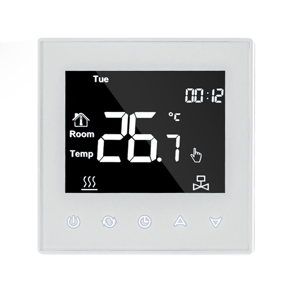 Water Heating Thermostat Touch Screen Thermostat LCD Display Room Temperature Controller For Gas Boiler and Water Floor Heating
