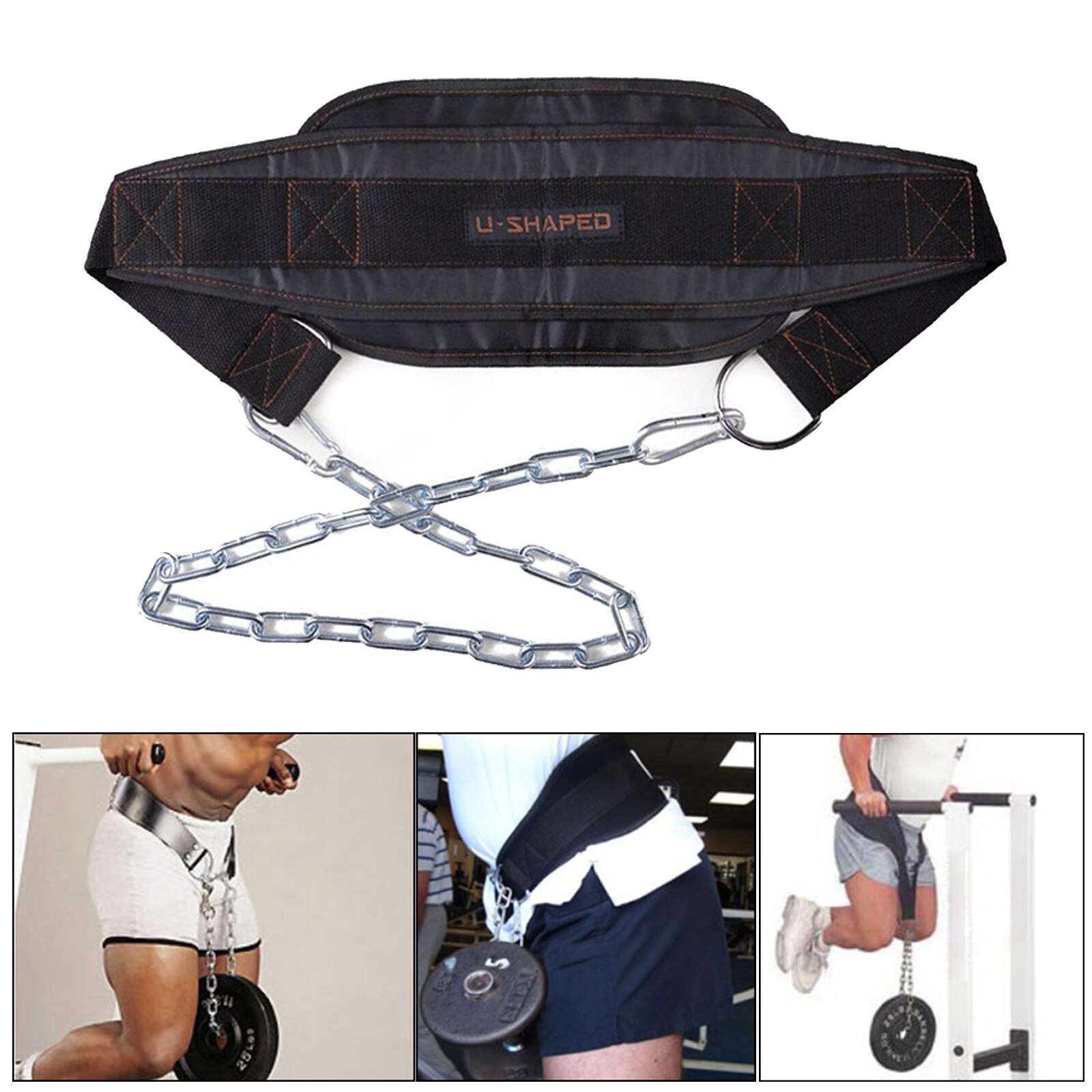 Dompelen Pull Up Gewicht Riem Met Ketting Fitness Terug Ondersteuning Dips Ups Riem Band