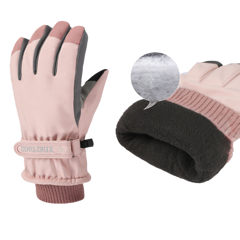 Guantes táctiles impermeables para mujer, manoplas de esquí, snowboard, pantalla táctil, cálidas, para clima frío, Invierno