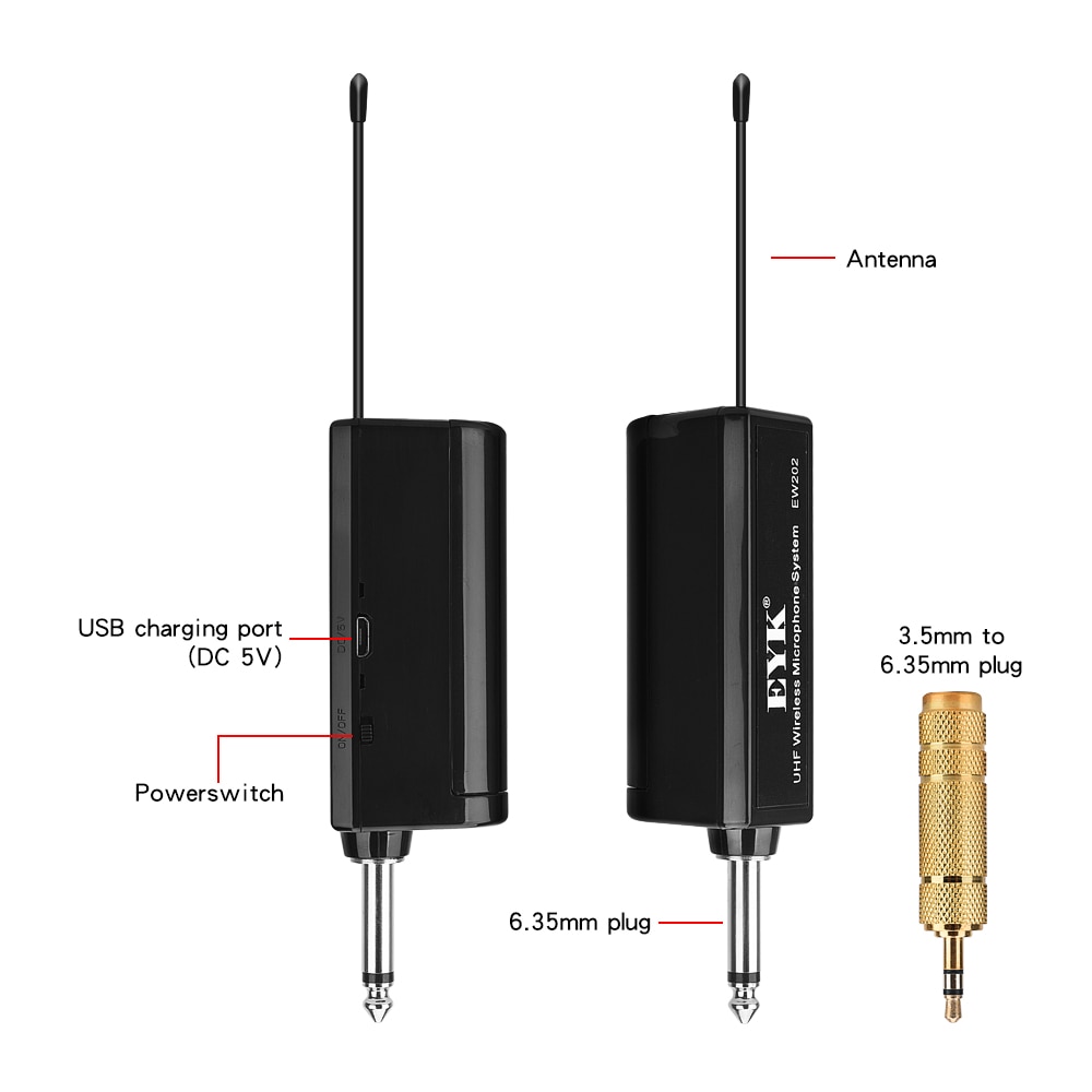 EYK EW-201 UHF Wireless Microphone System with All... – Grandado