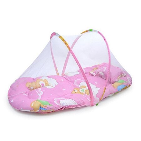 Estate Del Bambino ber tipo di zanzara rete E Cuscino Super Soft Presepe Zanzariera Bambino Pieghevole Bambini Zanzara Materasso Netto: pink