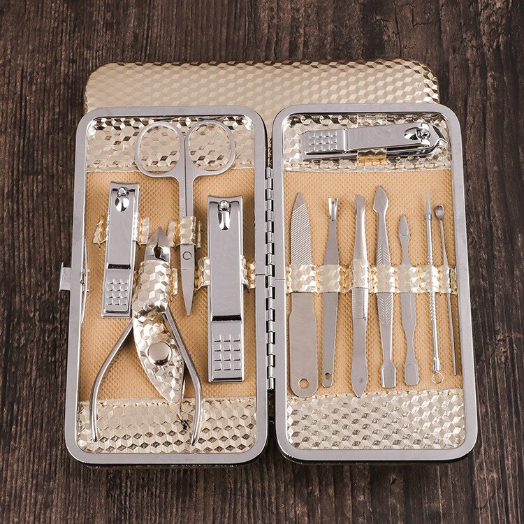 Schoonheid manicure pedicure schaar verzorgingsset manicure set 19 stuks nagelknipper eagle tools complete set in doos: 8
