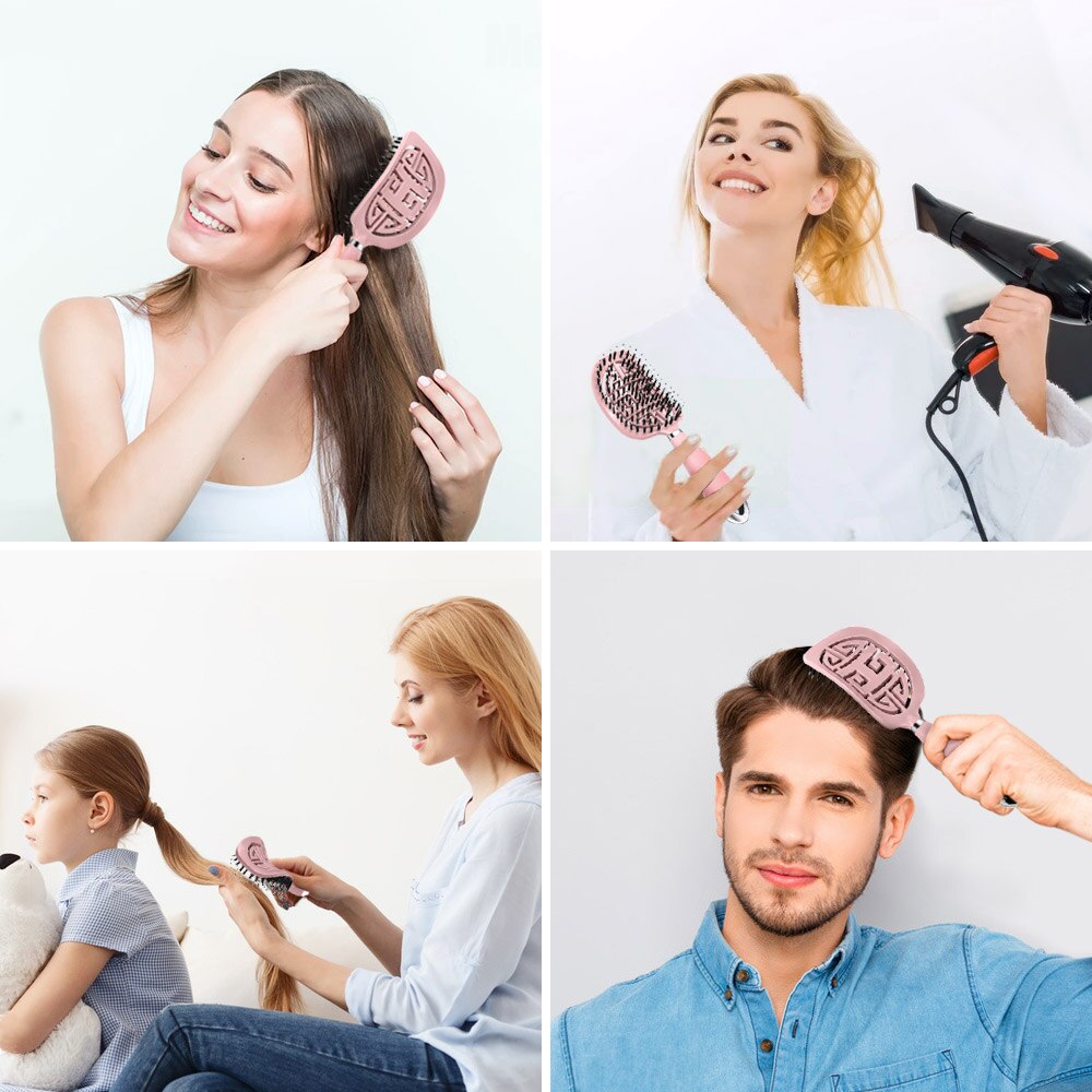 Denman Bürste Wildschweinborsten Haarbürste Kamm Kopfhaut Massage Haarbürste Frauen Lockige Detangler Styling Werkzeuge für Damen Haarbürste