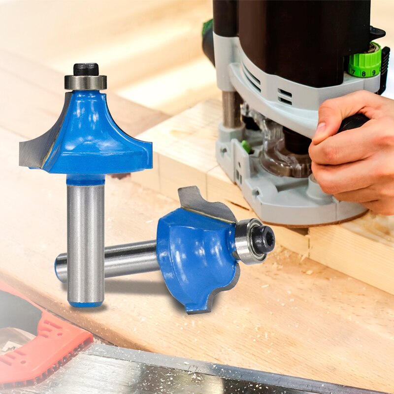 CMCP 1 pièces 6.35mm 8mm tige bois routeur Bits carbure CNC fraises coin arrondi outils de coupe de bois