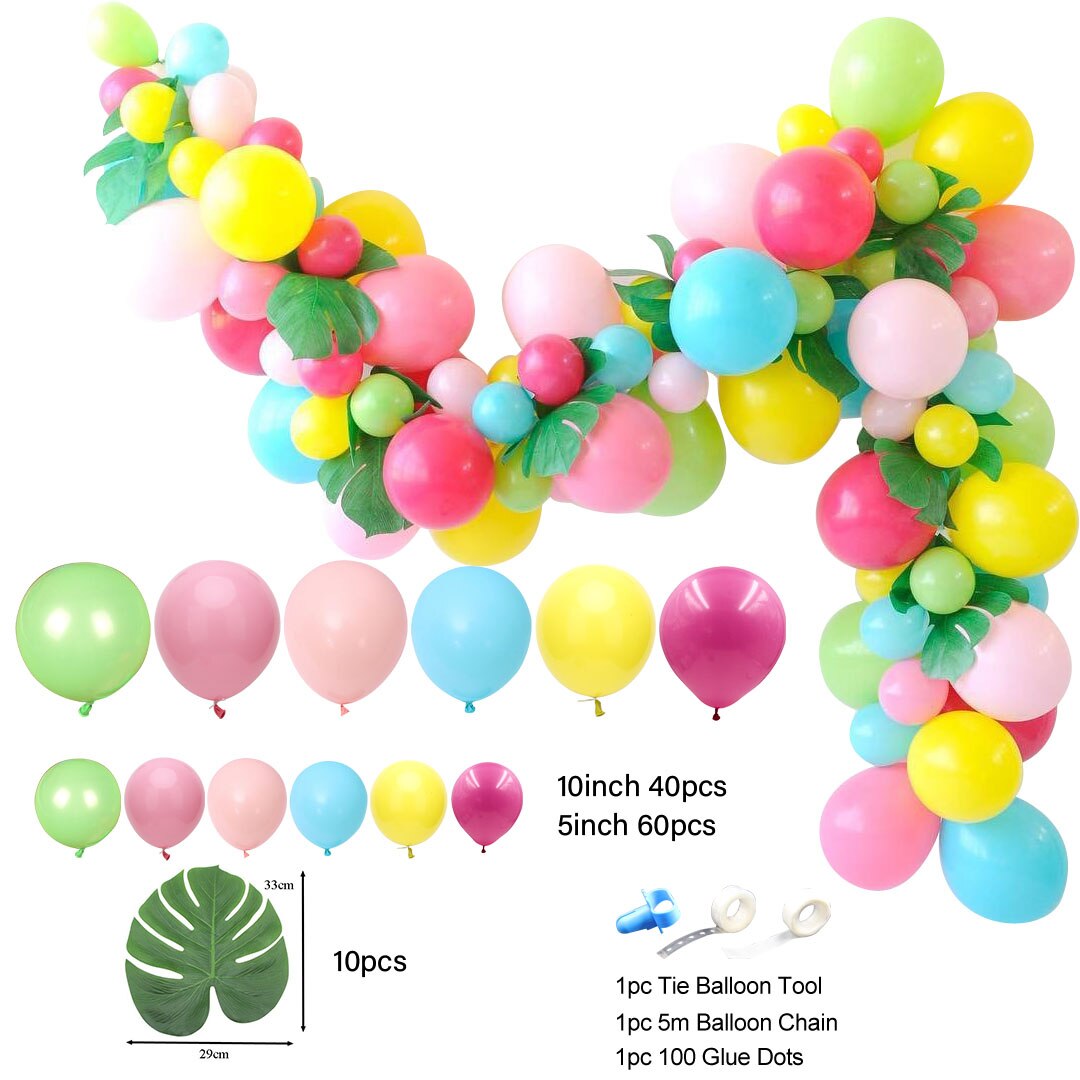1Set Flamingo Theme Balloon Arch Pink Summer Pineapple Balls Wedding Party Decoration Happy Birthday Kids DIY Home Supplies: flamingo C