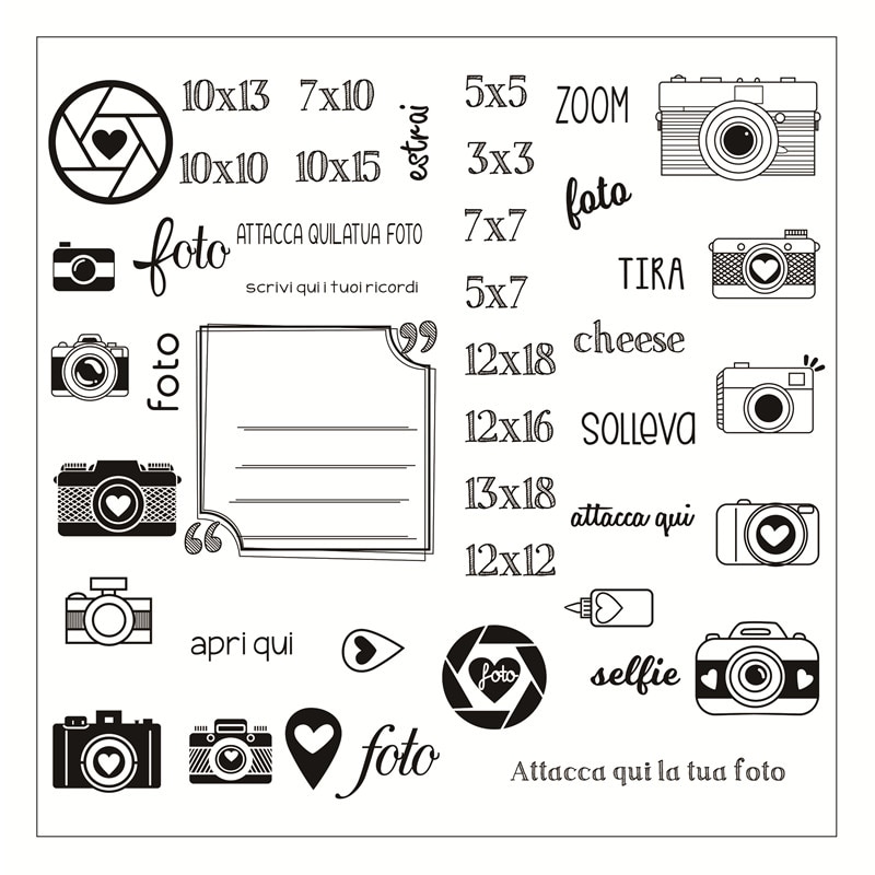 Italian text Transparent Silicone Clear Rubber Stamp Sheet Cling Scrapbooking DIY Cute Pattern Photo Album PaperCard Decor Stamp