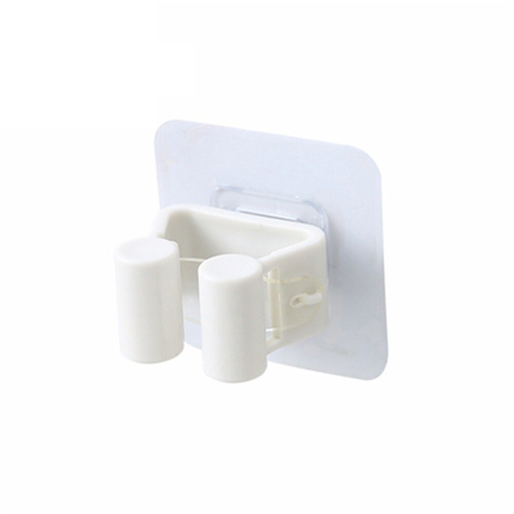 Porte-balai en plastique sans poinçon | 3 pièces, serpillière, crochet collant, porte-balai, porte-cartes, pince à serviettes, pour la maison, la cuisine: Jaune clair