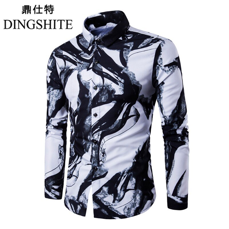Dingshite festskjorte herre casual print revers skjorte