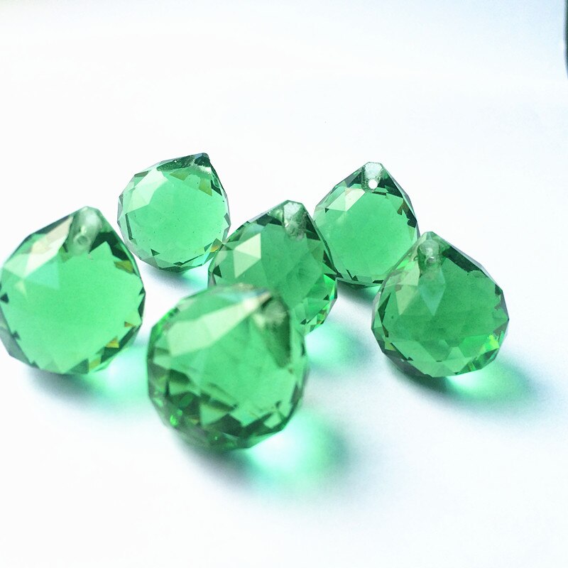 24pcs 20mm Green Faceted Glass Crystal balls Chandelier Parts Lighting Balls Suncatcher Decoration Wedding Home hang
