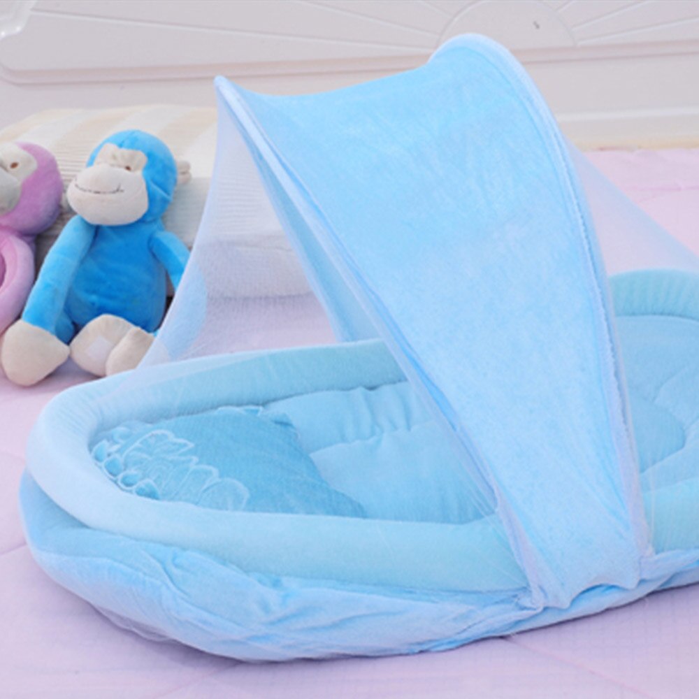 Newborn Sleep Travel Bed Newest Foldable Baby Crib 0-3 Years Baby Bed with Pillow Mat Set Portable Folding Crib with Netting