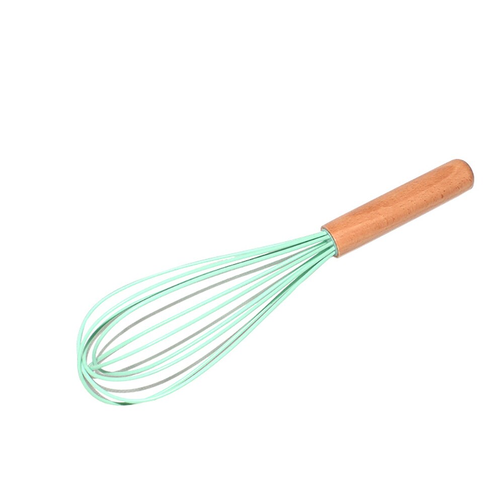 1 bit silikonhuvud trähandtag köksredskap köksredskap pasta sked äggvisp spatel köksredskap köksredskap: Äggvisp