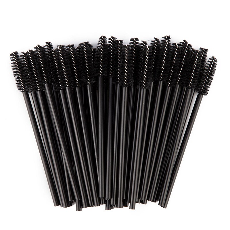 100 unids/pack nueva buena desechable pestañas maquillaje para pestañas cepillo Mini varitas de rímel de pincel para maquillaje herramienta de maquillaje: All Black