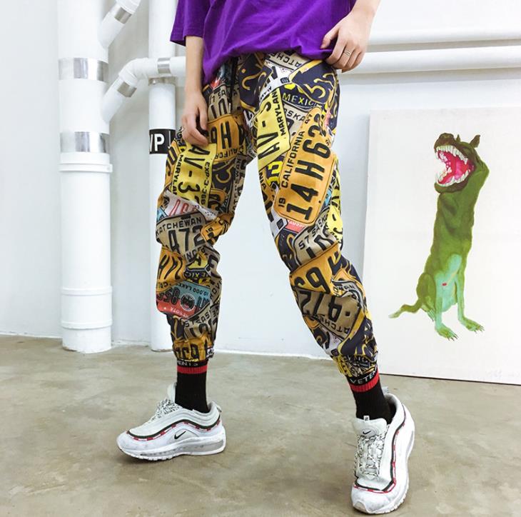 Efterår forår personlighed print harem bukser herre bukser pantalones hombre cargo feet bukser til mænd pantalon homme: L