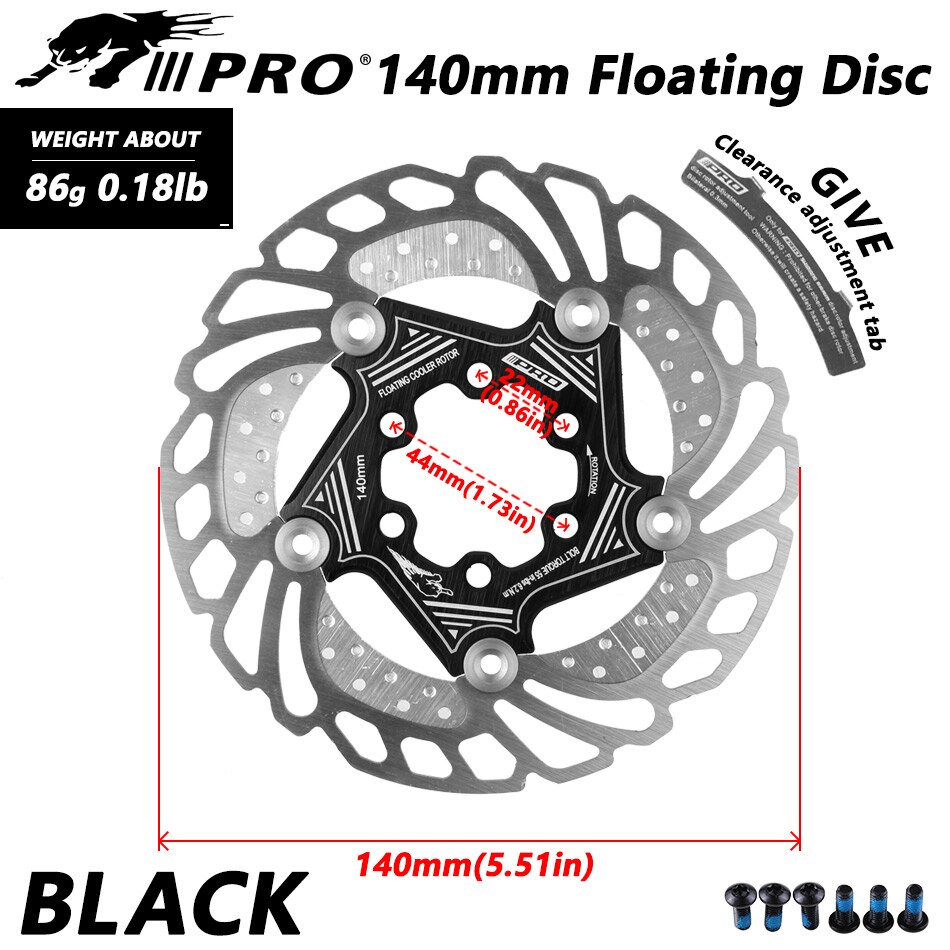 Mountainbike MTB DH 6Zoll 160/180/203mm kühlung Rabatt wärmeableitung Bremsscheibe Unten Hügel schwimm fahrrad bremsscheibe IIIPRO: 140mm Schwarz