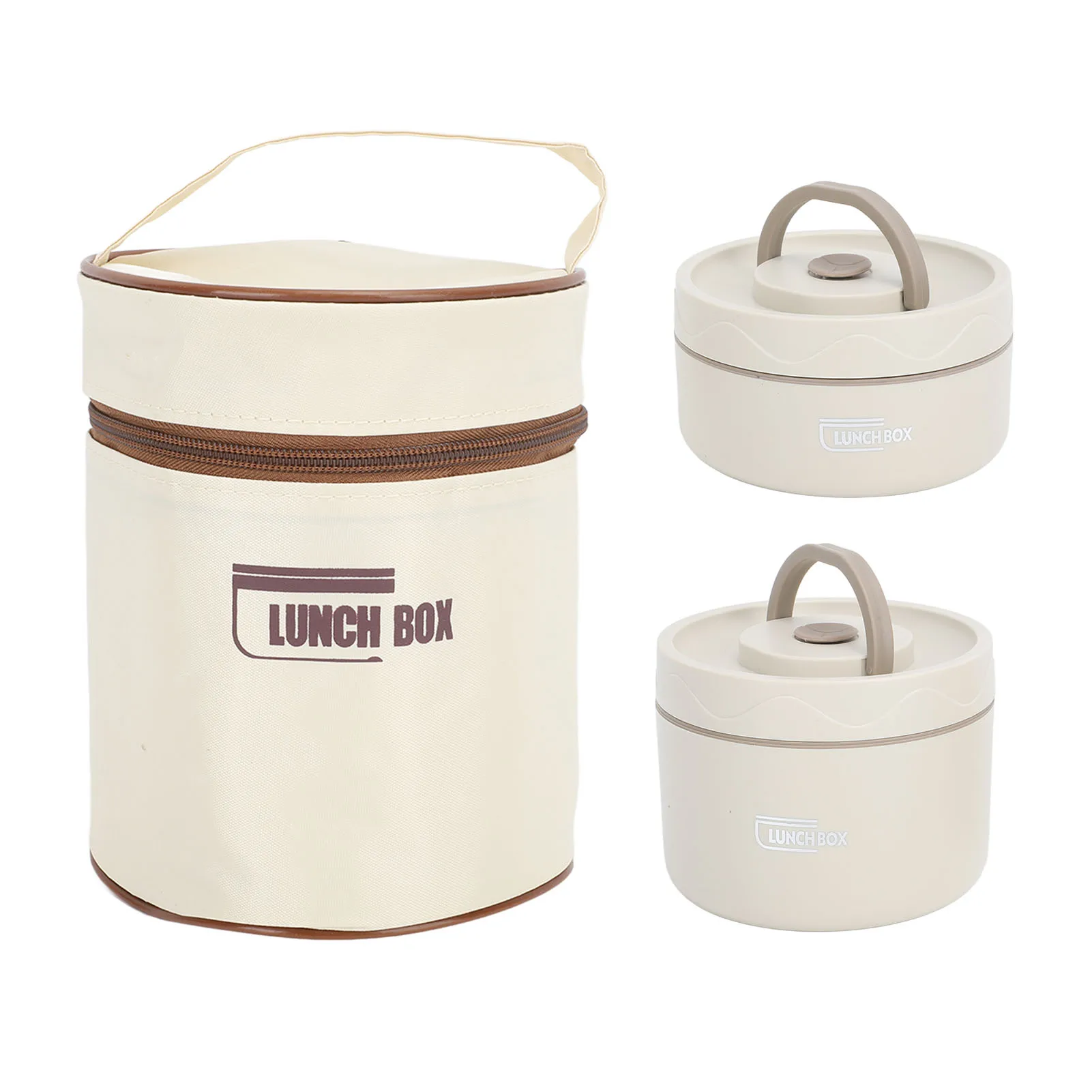 Stainless Steel 304 Sealed Multifunction Portable Round Heat Box Insulated Lunch Box Bento with Thermal Bag: Orange