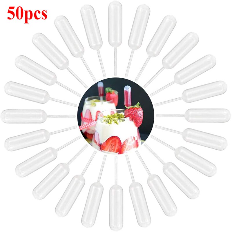 50pcs 4ml Sauce Droppers For Cupcakes Ice Cream Sauce Ketchup Pastries Macaron Stuffed Dispenser Mini Squeeze Transfer Pipettes: 2