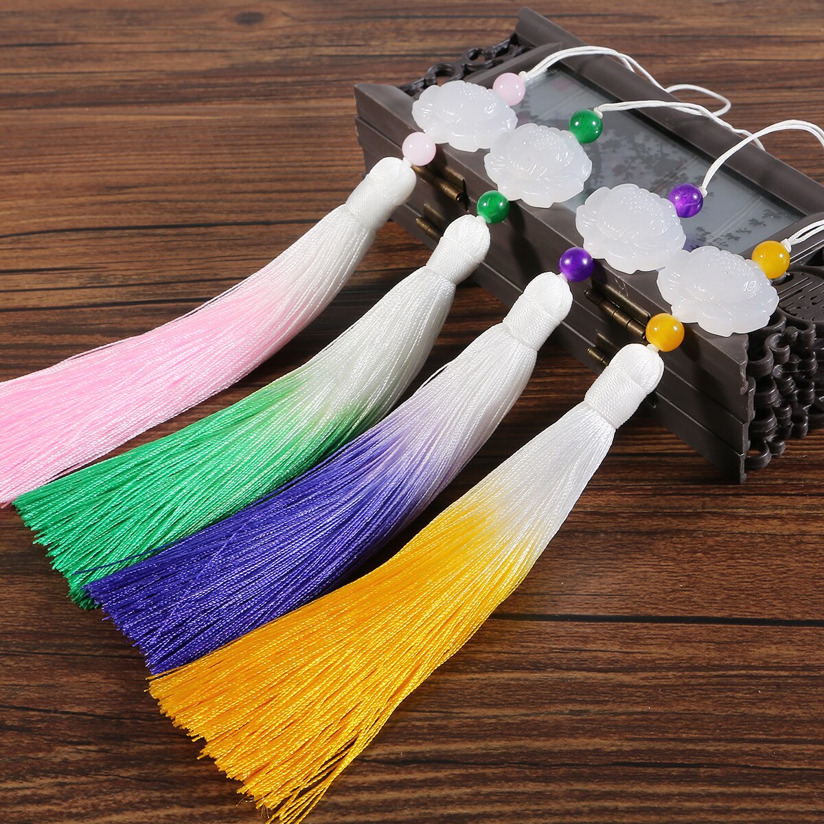 1pc 13cm lotus geleidelijke variatie kwastjes voor doe-het-zelf gordijn ophanging kledinghanger tas huisdecoratie naai-accessoire