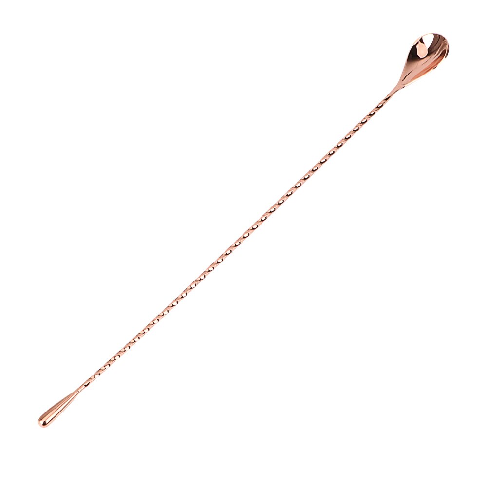 Niceyard rustfrit stål bar tedråbeske 30/40cm spiralmønster blande cocktail ske røre ske bar værktøj: 40cm rosaguld