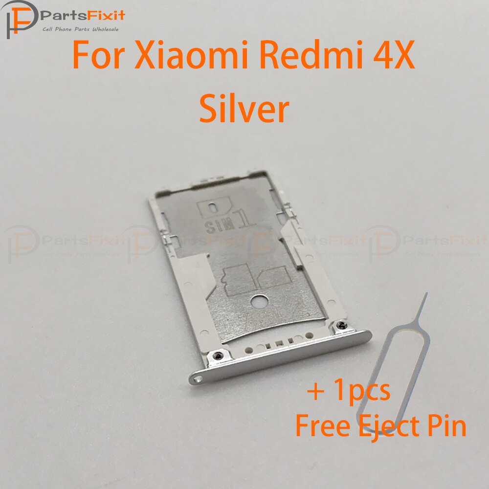 Bandeja do cartão sim para as peças de substituição da bandeja tf da bandeja do entalhe do cartão de redmi 4x sim: Silver