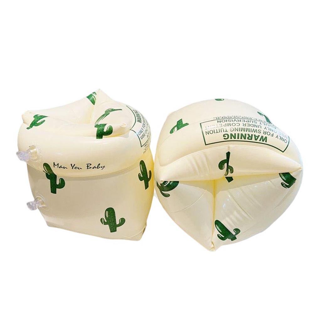 Manguitos circulares para brazo flotante, bolsa de aire doble, flotadores inflables para piscina, equipo de natación con estampado de PVC para adultos y niños, 1 par: YELLOW