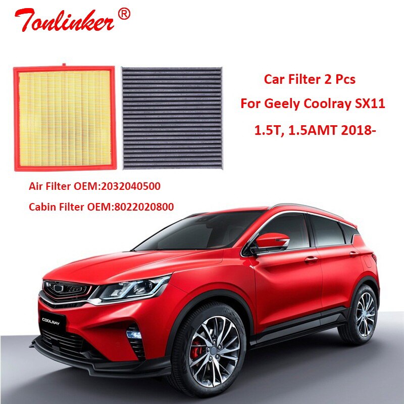 Air Filter+Cabin Filter 2Pcs For Geely Coolray SX11 1.5T 1.5AMT 18 Multiple Filtering Car Filter 2032040500,8022020800
