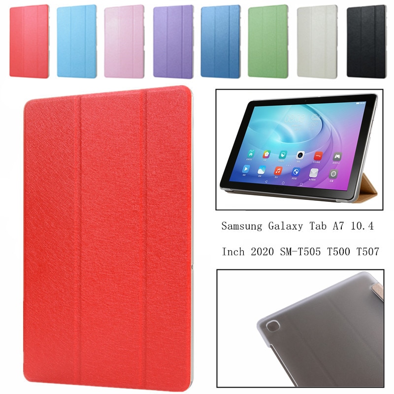Voor Samsung Galaxy Tab A7 10.4 SM-T505 T500 T507 Ultra-Dunne Flip Leather Case Shockproof Fold Stand Tablet cover