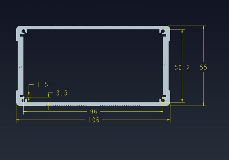 Aluminium Behuizing Elektrische Project Case PCB Doos 106X55X150mm DIY