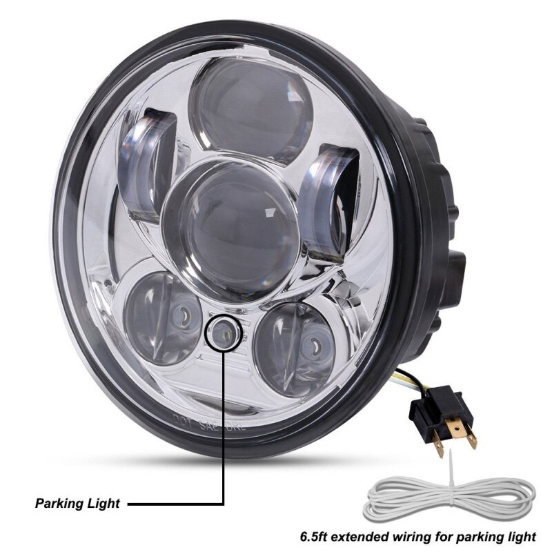 FADUIESF 5.75 inch Motorfiets Led koplampen 5-3/4 "led koplampen met Parking verlichting Voor Motorfiets Ijzer 883 Zwart /Chrome