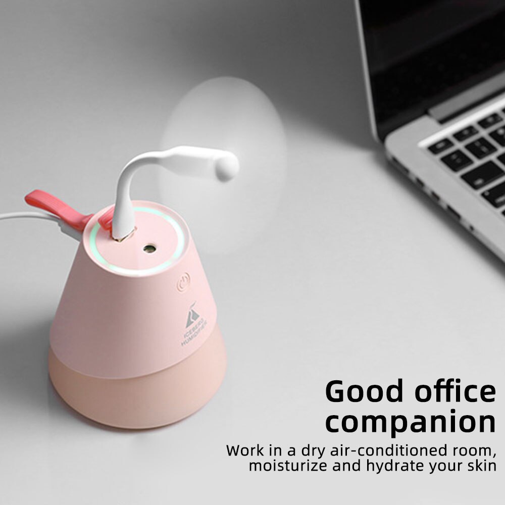 Ultrasonic Mini Air Humidifier 200ML Aroma Essential for Home Car USB Fogger with LED Night Lamp and Small fan triad
