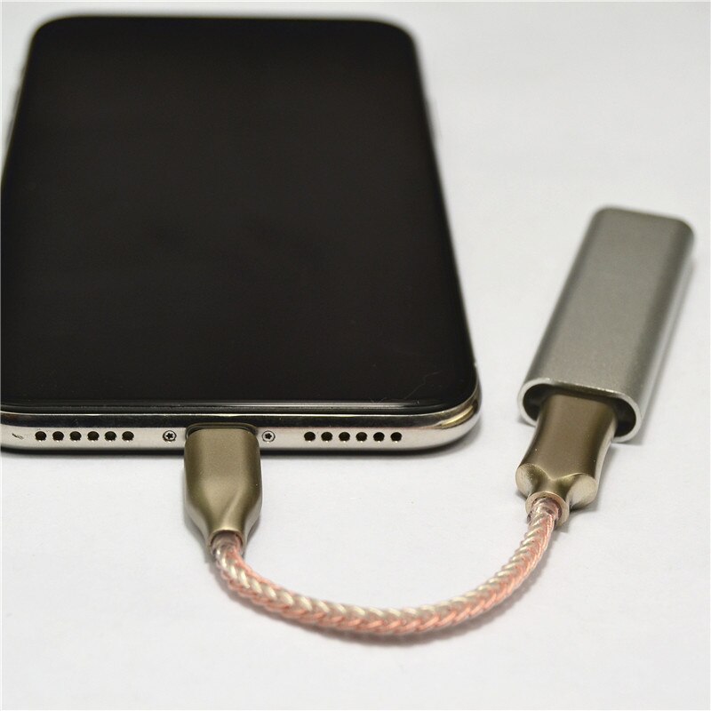 Câble Lightning vers type-c DAC OTG, 8 cœurs, en cuivre monocristallin, Micro USB pour iPhone 12 Pro Max 11 X Android,
