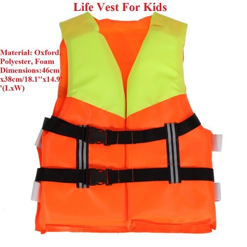 Chaleco salvavidas para jóvenes, chaleco salvavidas para nadar, navegación, pesca al aire libre, chaleco salvavidas inflable para hombre: Orange Kid Size