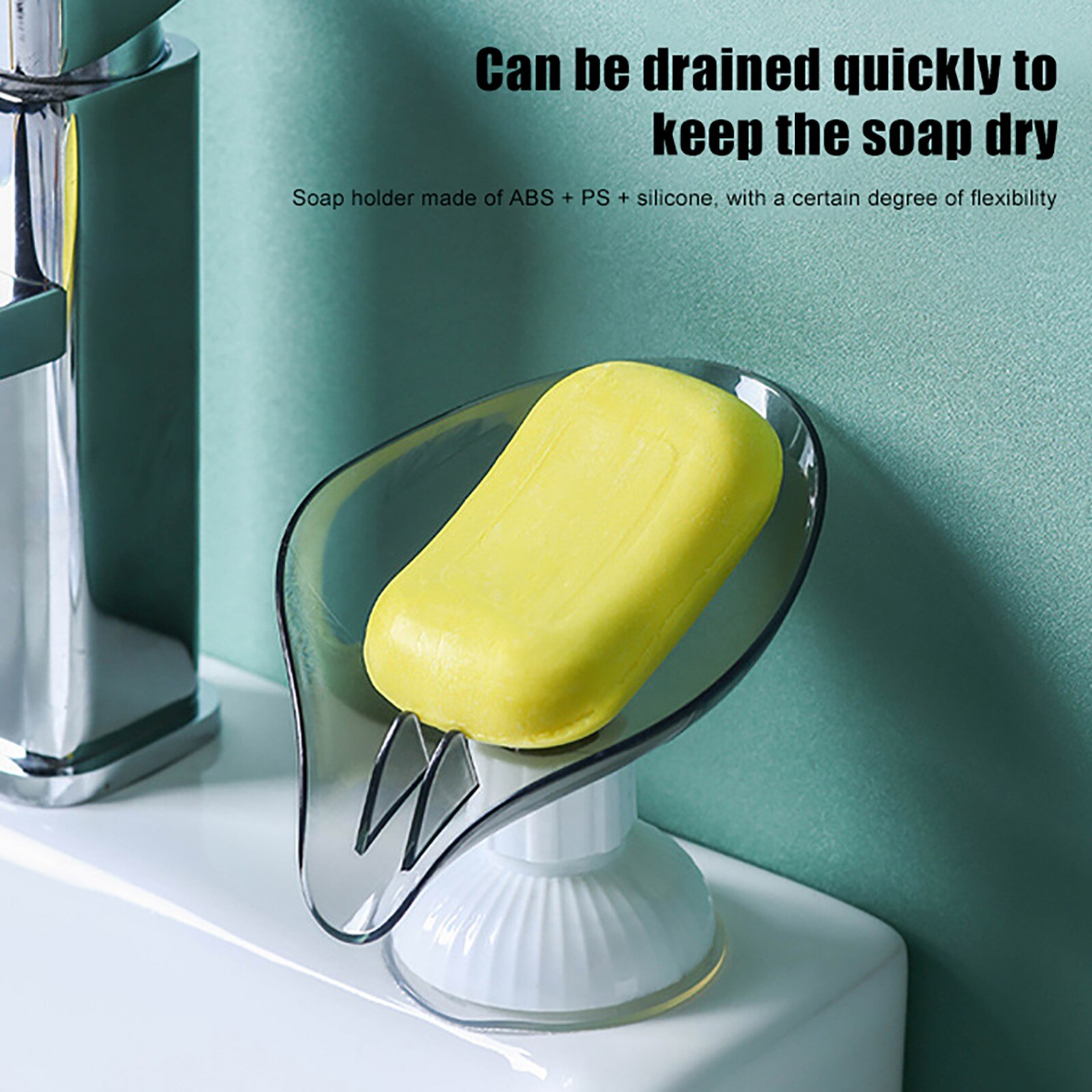 Suction Cup Soap Dish Holder Self-Draining Soap Saver Box Not Punched for Shower Bathroom Kitchen